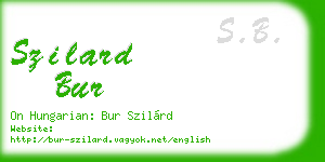 szilard bur business card