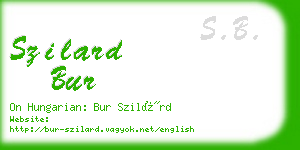 szilard bur business card
